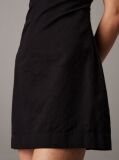 Black Soft Cotton Linen Mini Dress  Women