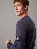 Black Slim Long Sleeve Waffle T-shirt  Men