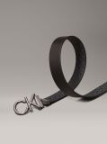 Black Leather Reversible Logo Belt  Men