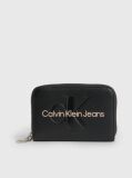 Black Logo Zip Around Wallet  Women