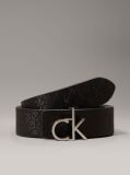 Black Reversible Logo Leather Belt  Women
