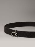 Black Reversible Logo Leather Belt  Women