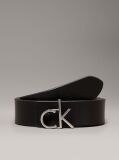 Black Reversible Logo Leather Belt  Women