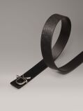 Black Reversible Logo Leather Belt  Women