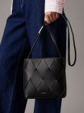 Black Square Woven Crossbody Bag  Women