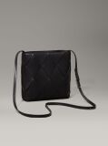 Black Square Woven Crossbody Bag  Women