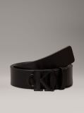 Black Logo Leather Belt  Women