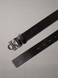 Black Logo Leather Belt  Women