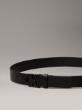 Black Logo Leather Belt  Women