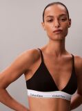 Black Lightly Lined Triangle Bralette - Icon Cotton Modal  Women