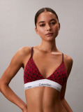 Red Lightly Lined Triangle Bralette - Icon Cotton Modal  Women