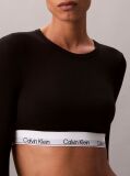 Black Long Sleeve T-shirt Bralette - Icon Cotton Modal  Women