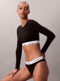 Black Long Sleeve T-shirt Bralette - Icon Cotton Modal  Women