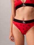 Red Stretch Thong - Graphic Monogram Microfibre  Women