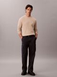 White Long Sleeve Waffle T-shirt  Men