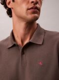 Grey Cotton Piqué Polo Shirt  Men