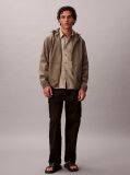 Black Cotton Stretch Straight Fit Cargo Trousers  Men