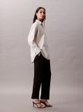 Black Cotton Stretch Straight Fit Chino Pants  Women