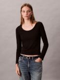 Black Scoop Neck Top  Women