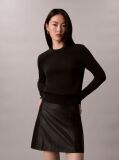 Black Merino Wool Crew Neck Jumper  Women