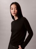 Black Merino Wool Crew Neck Jumper  Women