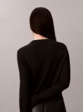 Black Merino Wool Crew Neck Jumper  Women