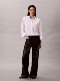Black Faux Leather 5-Pocket Trousers  Women
