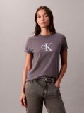 Grey Sequin Monogram Classic T-Shirt  Women