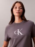 Grey Sequin Monogram Classic T-Shirt  Women