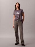 Grey Sequin Monogram Classic T-Shirt  Women