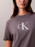 Grey Sequin Monogram Classic T-Shirt  Women