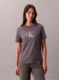 Grey Sequin Monogram Classic T-Shirt  Women