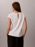 White Smooth Satin Fitted Top  Women