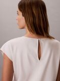 White Smooth Satin Fitted Top  Women