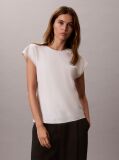 White Smooth Satin Fitted Top  Women