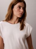White Smooth Satin Fitted Top  Women