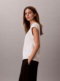 White Smooth Satin Fitted Top  Women