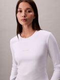 White Monogram Logo Long Sleeve Baby Tee  Women