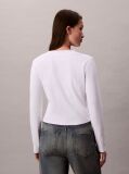 White Monogram Logo Long Sleeve Baby Tee  Women