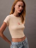 Pink Slim Cropped Monogram T-shirt  Women
