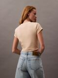 Pink Slim Cropped Monogram T-shirt  Women