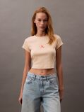 Pink Slim Cropped Monogram T-shirt  Women