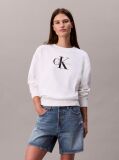 White Relaxed Monogram Sweatshirt  Women