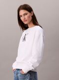 White Relaxed Monogram Sweatshirt  Women