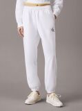 White Cotton Terry Monogram Joggers  Women