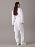 White Cotton Terry Monogram Joggers  Women