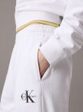 White Cotton Terry Monogram Joggers  Women