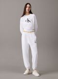 White Cotton Terry Monogram Joggers  Women