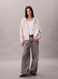 Beige Monogram Zip Up Hoodie  Women