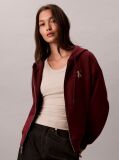 Red Monogram Zip Up Hoodie  Women